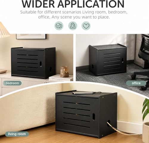 WiFi Router Storage Cabinet, Router Cabinet-(Black) - Image 6