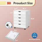 DEVAISE 5-Drawer Filing Cabinet Under Desk, Storage file Cabinet, White - Image 3