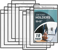 Feifeiya 10 Pack 11 x 17 Inch Job Ticket Holders, Dry Erase Pockets, Clear Paper Sleeves, Shop Ticket Holders, Writable and Erasable Document Cover, Transparent Pocket Cover(Black) by Feifeiya