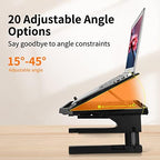 OImaster Laptop Stand for Desk, Phone Stand, Extended Laptops Riser, Elevator, 3 Height Adjustable, Rotatable Base, 10-17 Inches - Image 4