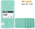 COASTWIDE Microfiber Cloths, 16" x 16", Green, 48/Pack (CW52878-4PK-VB) - Image 2