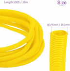 DMiotech 100ft Wire Loom Split Tubing 3/4 Inch(19.1mm) ID Yellow - Image 3