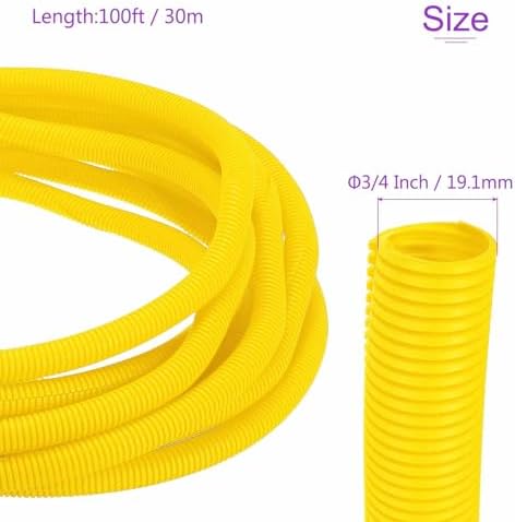 DMiotech 100ft Wire Loom Split Tubing 3/4 Inch(19.1mm) ID Yellow - Image 3