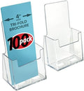 Azar Displays 252012-100PK Acrylic Trifold Brochure Holder Plastic Counter top Organizer 100-Pack, Clear by AzarDisplays