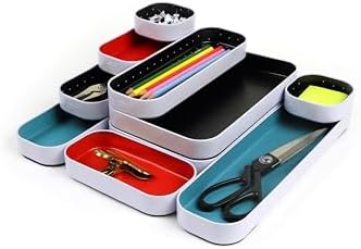 Three by Three Seattle Metal Drawer Organizer Tray Set, 10-Pc, 1" (Multi) - Image 6