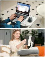 Viozon Kindle Pillow Stand Holder, Phone Holder for Bed, Laptop Lap Desk with Mouse Pad,Compatible with 4.7-13" Kindle/Tablet/Phone,10-15" Laptop, Snack Bowl&Cup Attachment&Detachable 360°Stand Arm - Image 3