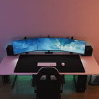 Giga Size Gaming Mouse Pad - Anti Slip Rubber Base - Stitched Edges - Large Desk Mat - 60" x 30" x 0.16" (Giga, All Black/No Logo) - Image 2