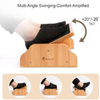 StrongTek Under Desk Adjustable Foot Rest, Wooden Rocking Footrest - Image 2