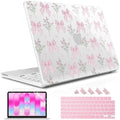 May Chen Compatible with MacBook Neo 13 inch Case 2026 Model A3404, Plastic Hard Shell,Keyboard Cover,Screen Protector,Dust Plug, for MacBook Neo 13" with A18 Pro Chip, Flower & Bow by MayChen