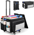 KEDSUM Teacher Rolling Cart with Canvas Organizer Bag, 290LBS/70L Capacity by KEDSUM