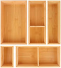 Bamboo Drawer Organizer,5 PCS Silverware Organizer & Kitchen Organizers and Storage,Utensil Drawer Organizer With Removable Dividers for Kitchen,Utensils,Bathroom,Office,Makeup(Natural) by Bxngjuj