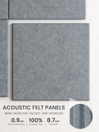 Bumusty 48"x 36" Large Felt Bulletin Board Tiles, Slate Gray - Image 3