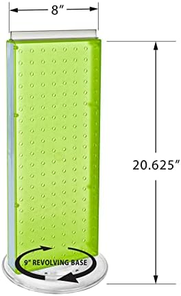 Azar 700508-GRE 8-Inch W by 20-Inch H Revolving Green Pegboard Counter Unit, Green - Image 2