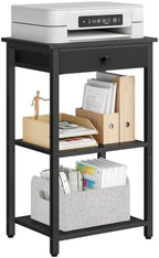 Gewudraw 3-Tier Printer Table for Home Office, Living Room, Bedroom, Black by Gewudraw