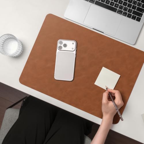 Nekmit Leather Desk Blotter Pad 17 x 12 Inches, Flat, Non-Slip, Waterproof, Brown - Image 6