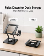 2-in-1 Laptop Stand with Phone Holder, 360° Swivel Laptop Riser for Desk - Image 6