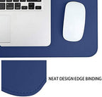Desk Mat, Waterproof Desk Pad Protector, Eco-Friendly Natural Cork & Leather Double-Sided Office Desk Mat Mouse Pad, Smooth Surface Soft Desk Writing Mat for Office Home Work Game (Blue, 35x18Inch) - Image 3