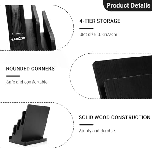 Black 8.5×11 Inch Magazine Display Stand 4-Tier For 6×9 inch Brochure Pamphlet Flyer Menu Holder Countertop Display Stand Literature Organizer For Office Home - Image 3