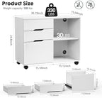 DUMOS File Cabinet with 3 Drawers, Wood Under Desk Storage Printer Stand - Image 3