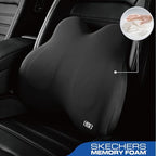 Skechers Memory Foam Lumbar Pillow,Lumbar Support Pillow for Office, Chair Lower Back Pain Relief Lumbar Pillow, Ergonomic Design Back Support Pillow for Office Chair, Car, Home, Travel,Black - Image 2