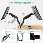 WALI Adjustable Dual Monitor Arm for 13-27 inch Screens, 19.8 lbs per Arm - Image 3