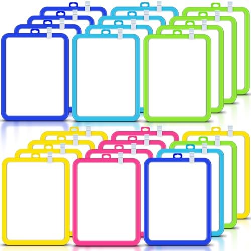 Outus 24 Pcs Dry Erase Mini White Boards Bulk 8.5 x 11'' Small Magnetic Whiteboard Double Sided Colored Writing Boards for Kids Students Locker Fridge (Colorful) by Outus