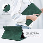 for Kindle Fire Max 11 Case (2023) - Embossed Lace PU Leather Flip Folio with Elastic Band & Card Slots, Multi-Angle Stand, Green - Image 6