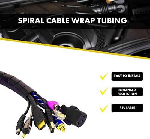 Kable Kontrol Vortex Spiral Cable Wrap - 1/8” Inch 100’ Feet Long - Hose Protector Flexible Polyethylene Wire Conduit Tubing Cable Sleeve Cord Cover to Organize Wires – Natural - Image 2