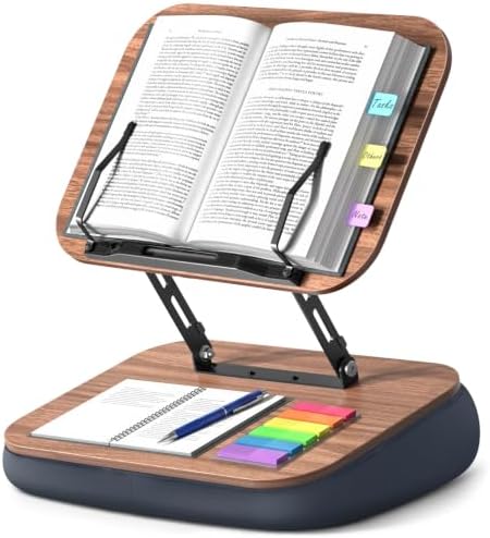 Lap Bean Bag Book Holders for Reading Hands Free, Adjustable Book Stand by HUMANCOZY