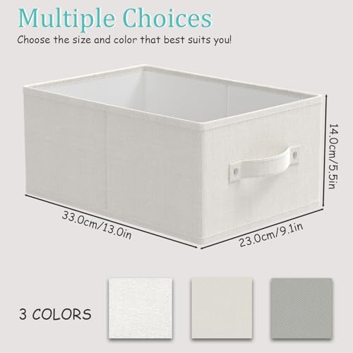 Storage Bins, Foldable Storage Basket, 3 Pack, White, 13x9.1x5.5 In - Image 3