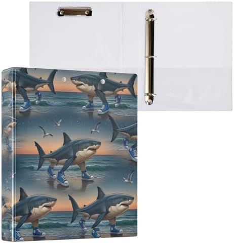 ALAZA Italian Brainrot Meme Tralalero Tralala Shark 7 3 Ring Binder 1.5 Inch Three Ring Office Binders w/clipboard & 3 Pockets, Hold 200 Sheets, 2 pcs - Image 3