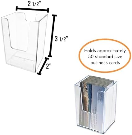 SOURCE ONE Premium Clear Acrylic Single Pocket Vertical Business Card Holder - Image 4
