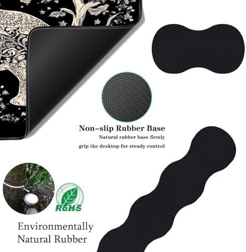 Keyboard Wrist Rest+Mouse Wrist Pad+Desk Pad Set,Memory Foam Ergonomic Easy Typing Pain Relief for Computer Laptop Office Home - Cute Elephant - Image 5