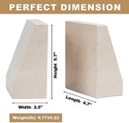 Koville Marble Bookends for Shelves, 9Lbs Large Bookends for Heavy Books, Non-Slip Heavy Duty Book Stopper for CD/Movies, Aesthetic Decorative Bookends for Shelves Table Home Decor(Beige) - Image 3