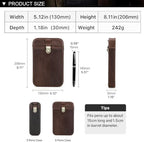 Hiram Vintage Leather 6-Pen Case Large Capacity Pen Holder with Brass Buckle Closure Travel Pouch for Fountain Pens Rollerballs - Image 2