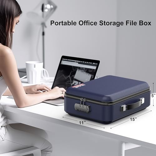 COLCASE Fireproof Document Box with Lock, Hard Fireproof Document Organizer - Image 6