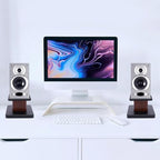 Computer/Bookshelf Desktop Speaker/Studio Monitor Stands | 33 lb Load Capacity, Medium-Density Fiber Core, Cable Clips and Ties, 9.3" x 7.3" Top Platform - Image 6