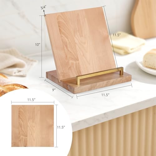Wooden Recipe Book Holder& Kitchen Serving Tray for Kitchen Counter Decor - Image 2