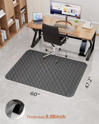Blvornl Ultra Large Office Chair Mat for Hardwood Floor, Rolling Chair Mat for Hard Wood, Large Anti-Slip Hard Floor Protector, Heavy Duty Computer Desk Rug for Office and Home 47.2"*60" Deep Grey - Image 2