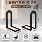 Chunful 18 Pcs Black Metal BookEnds Shelves, 7.5 x 5.75 x 3.5 in - Image 3