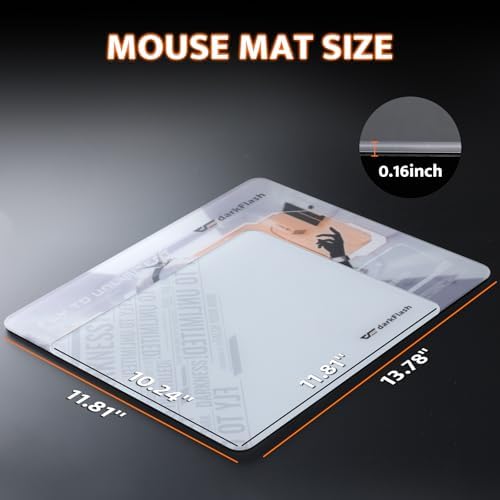 darkFlash Glass Mouse Pad 13.8×11.8 Inch, Ultra-Smooth Tempered Surface, Precision Tracking, Anti-Slip Rubber Base, Durable Etched Finish, Unique IP Ideal for Gaming & Work(DMP350) - Image 5