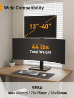 Perlegear Dual Vertical Monitor Stand for 13–40 inch Screens up to 44 lbs - Image 2