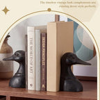 Junkin 2 Pcs Decorative Distressed Duck Head Bookends Rustic Vintage Bookend 4.25 x 3 x 5.75 Inch Resin Heavy Duty Book Stopper for Bookshelf Home Office Library Desk Decor Housewarming Birthday Gift - Image 5
