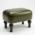 Cmishe Ottoman Leather Footrest, Vintage Footstool with Hidden Storage, Thickened Foam Upholstered Seat, Solid Beechwood Legs, Under Desk Shoe Bench Small Bench for Living Room Dining Room (Green) by Cmishe