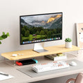 AFOOYO Bamboo Monitor Stand Riser, 31.5 In Computer Riser Desk Organizer by AFOOYO