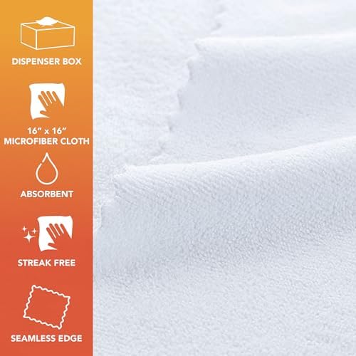 Arkwright Smart Rags Microfiber Cleaning Cloths Bulk, Case of 400, Lint Free 215 GSM Reusable Towels for Auto, Office and Household Cleaning, 16 x 16 in, White - Image 2