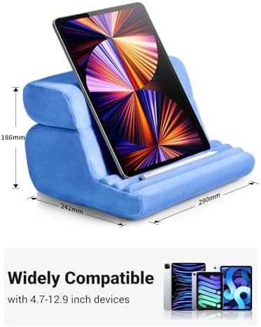 UGREEN Tablet Pillow Stand for Lap Soft Holder Bed with 3 Viewing Angles Adjustable Home Office Accessories Compatible with iPad Pro 13 12 11 10.5 Air Mini 5 4 3 2 Phone 16 15 14 E-Reader Blue - Image 6