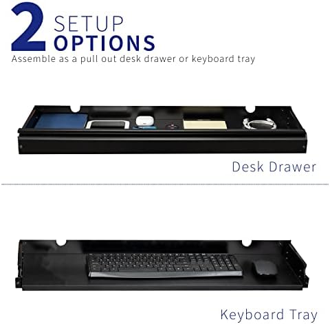 VIVO Black Under Desk 33 x 9 in Slide Out Storage Drawer, DESK-DR33-B - Image 5
