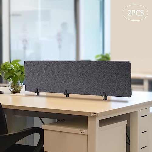 Desk Divider Privacy Panel, 60 inch Office Partition Screen, 15mm Thick Polyester Fiber Soundproof Barrier, Drill-Free Desktop Divider for Workstation Study Library Classroom, Anthracite Grey - Image 6
