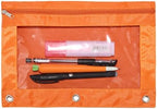 24 Packs 3 Ring Binder Pen Pencil Case Pouch Bulk Set Stationery Bag for School Class Office Orange - Image 2